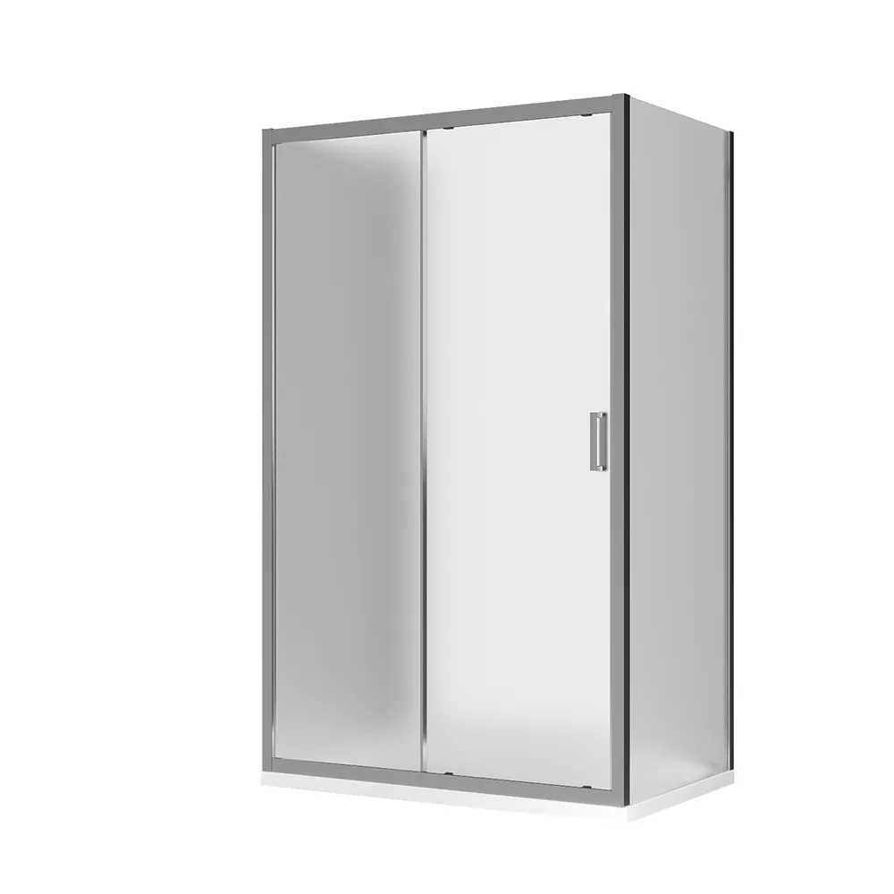 Box doccia 3 lati 90x135x90 cm con porta scorrevole e vetro temperato 6mm opaco | Ustica
