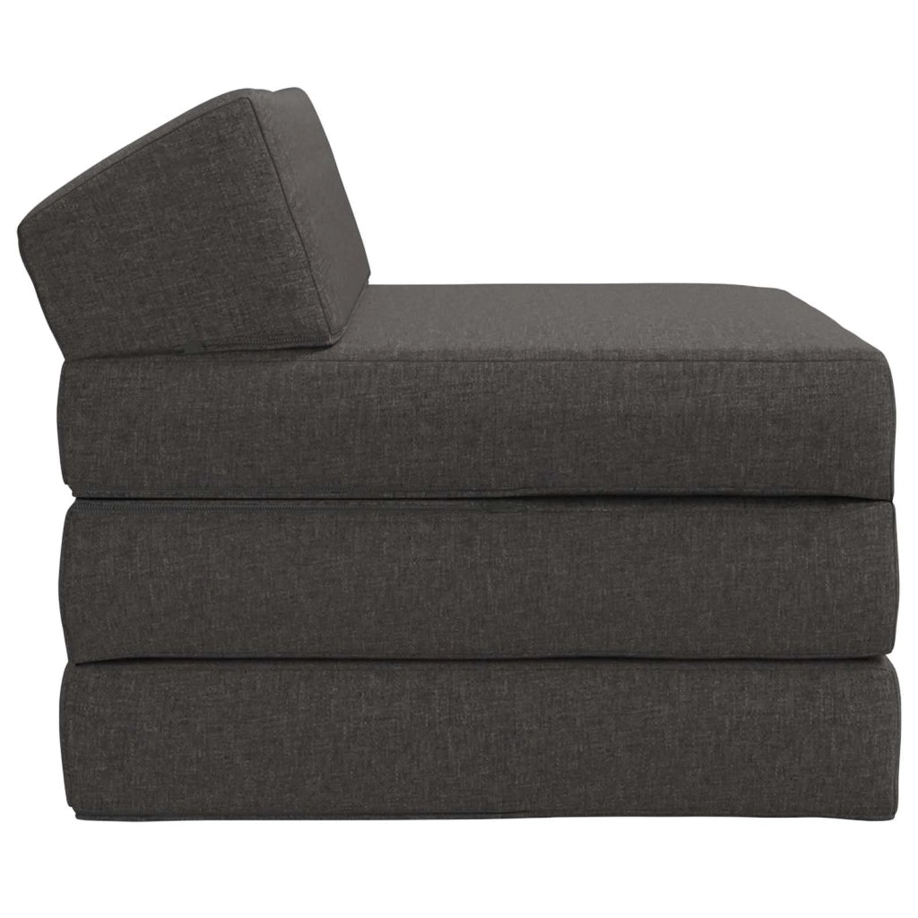 Divano Letto Pieghevole Grigio Scuro 200 x 70 x 10 cm Tessuto 900018