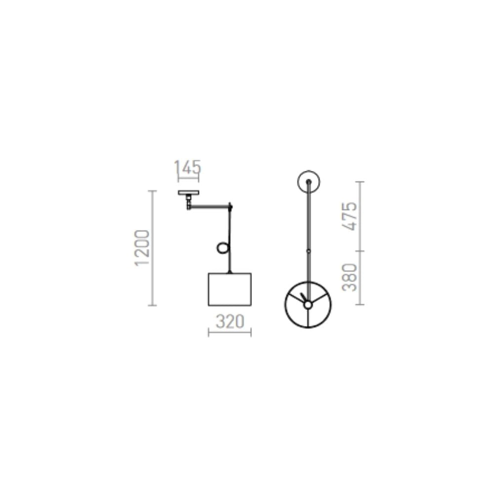 Lampada BROADWAY a sospensione con braccio bianco cromo 230V E27 42W