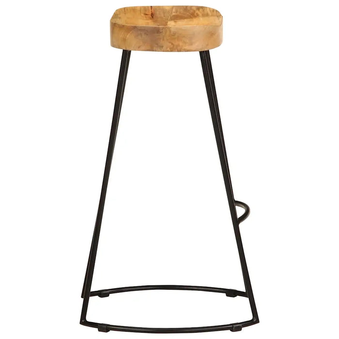 Sgabelli da Bar 2 pz in Legno Massello di Mango 244010