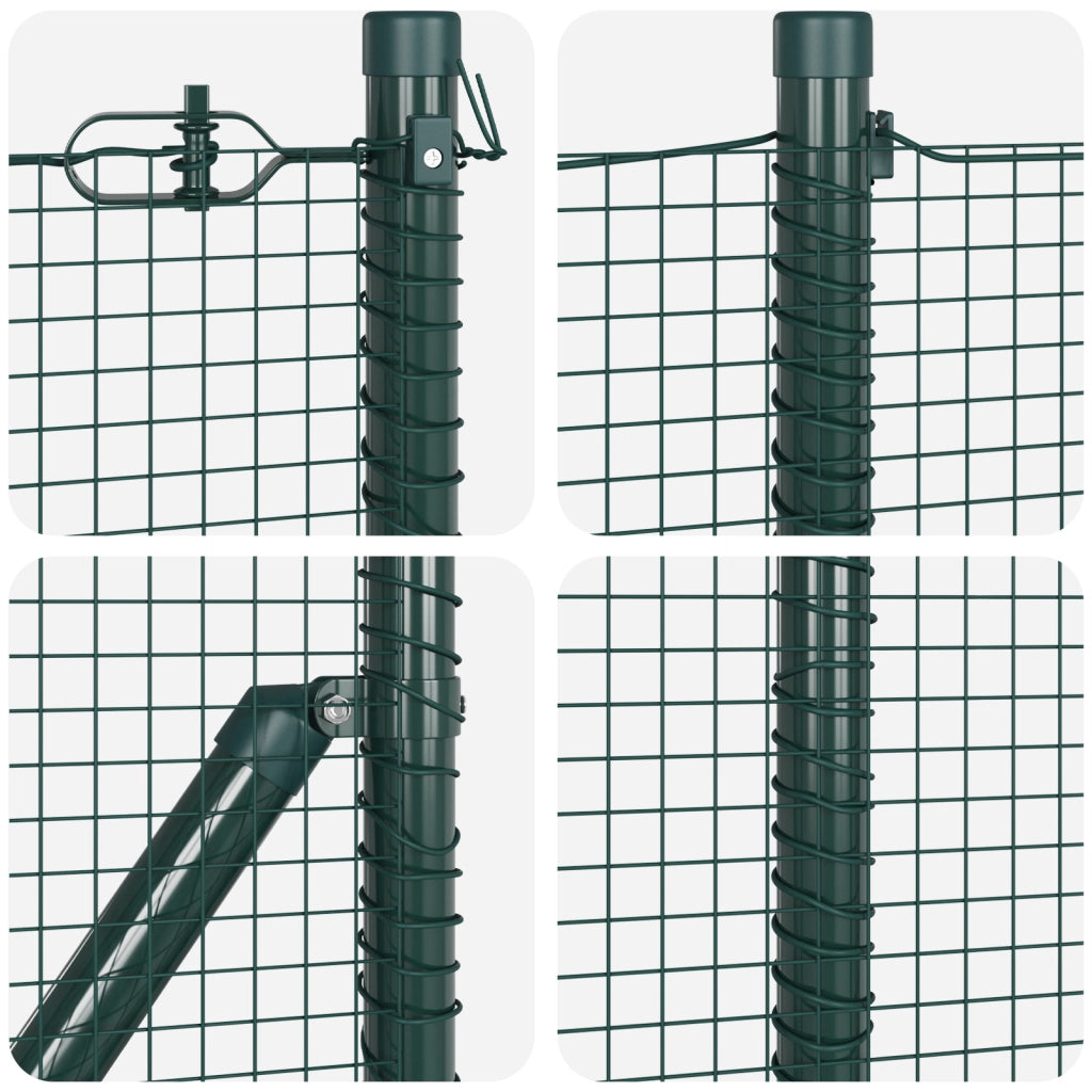 Set di Pali da Recinzione Set di 2 Verde Metallo 25 x 0.5 m