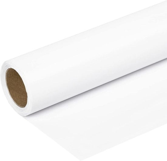 Carta da imballo lucida - 44,5cm x 10m - Bianca - Colore solido per Matrimoni Feste Compleanni e Regali di Natale