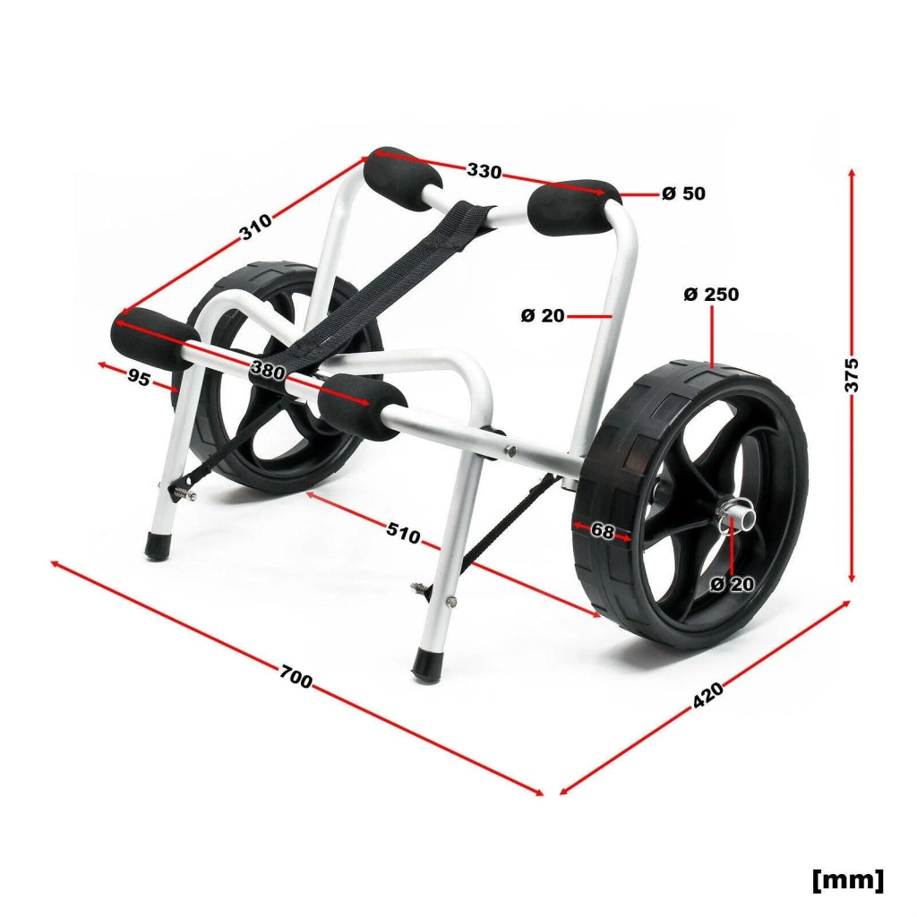 Carrello pieghevole in alluminio 68kg Ruota lampada PU fissaggio con cinghia in nylon 16_0002563