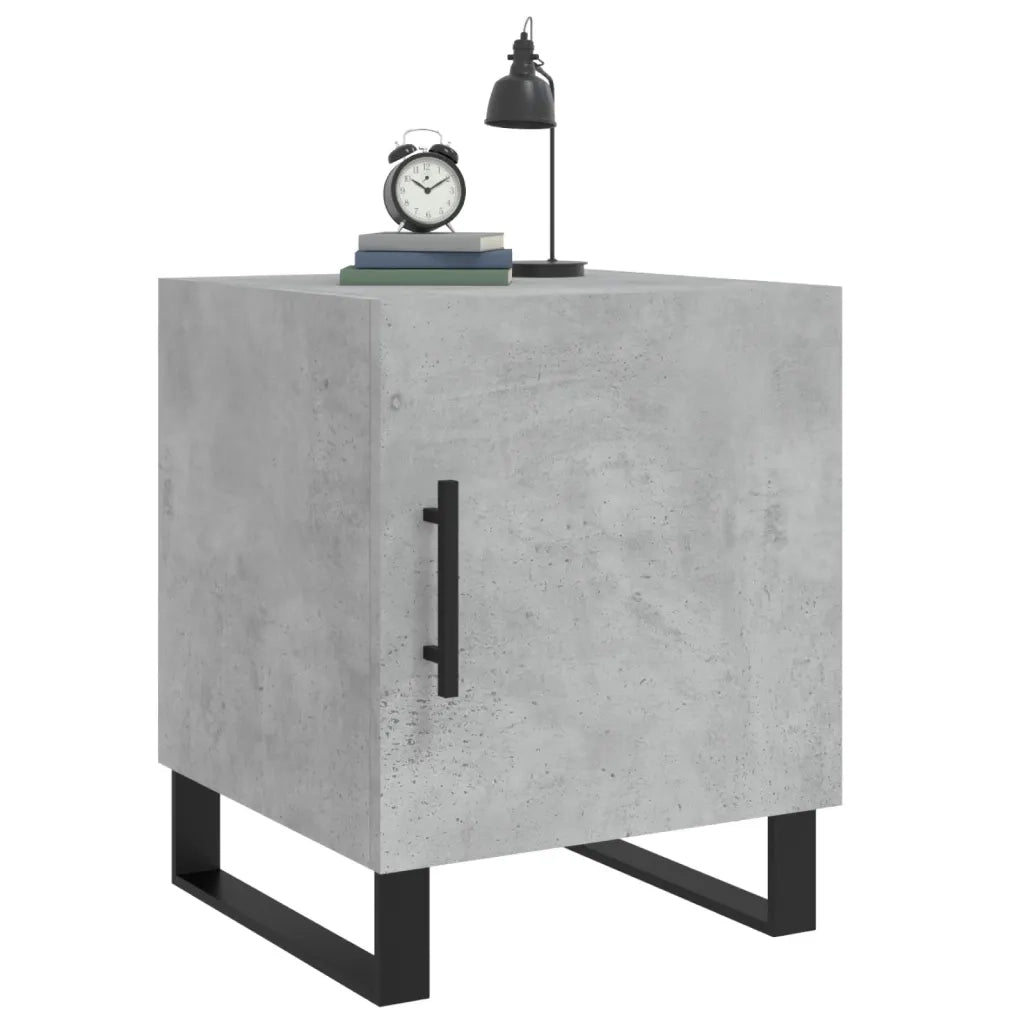 Comodini 2 pz Grigio Cemento 40x40x50 cm in Legno Multistrato 827621