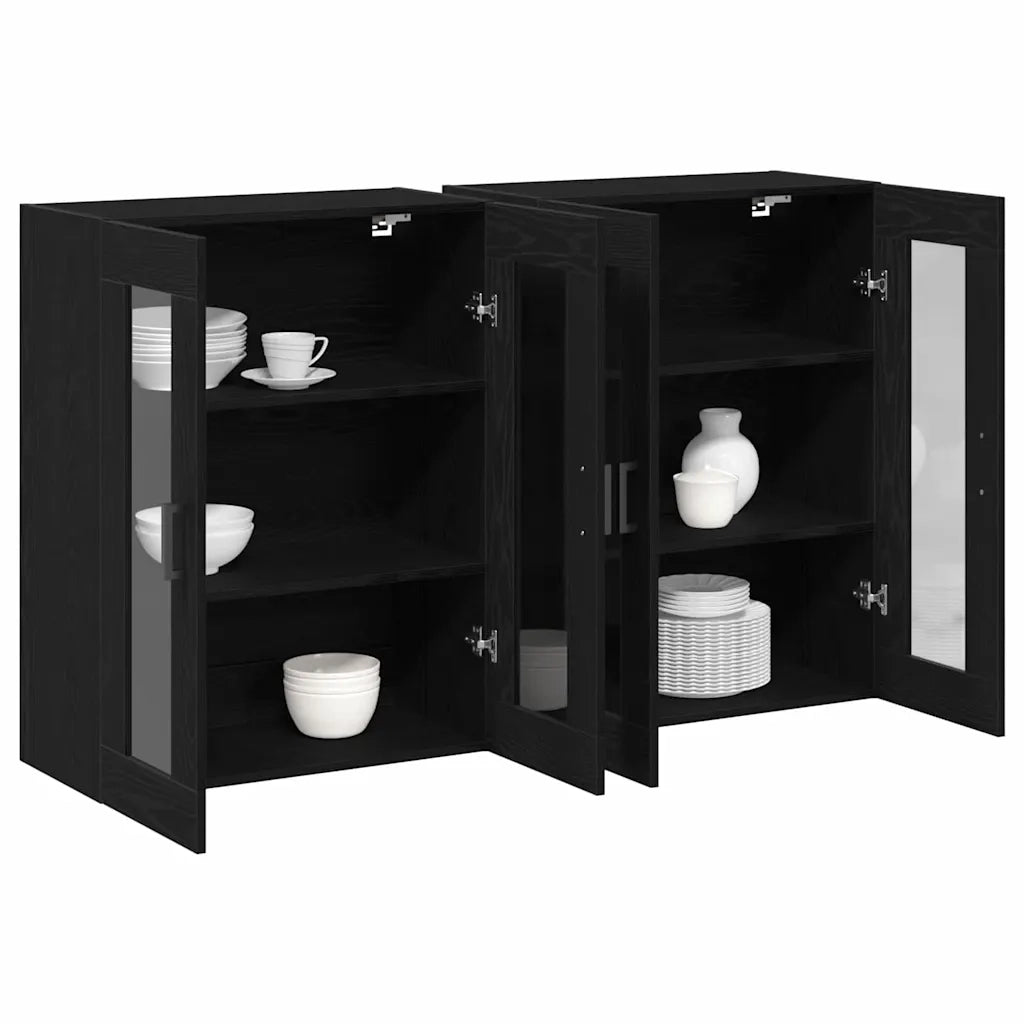 Armadi da Parete 2 pz Rovere Nero 69,5 x 34 x 90 cm CFW4371140