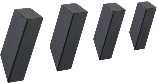 Kit di asciugamani appesi 4 pezzi - Hanger per asciugamani - Nero - Acciaio inossidabile - Adesivo autoattacco - Resistenti allo shock
