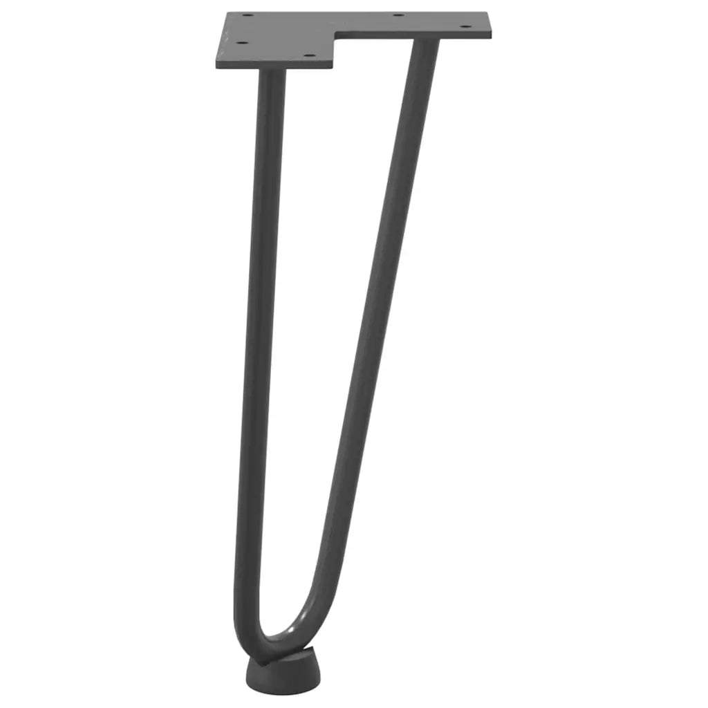 Gambe a forcina per tavolino 4 pz antracite 30 cm acciaio massiccio 4012418
