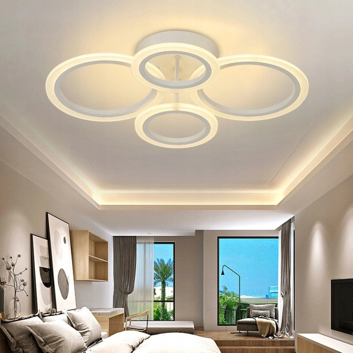 Lampada da soffitto LED 4 anelli bianca Vargo
