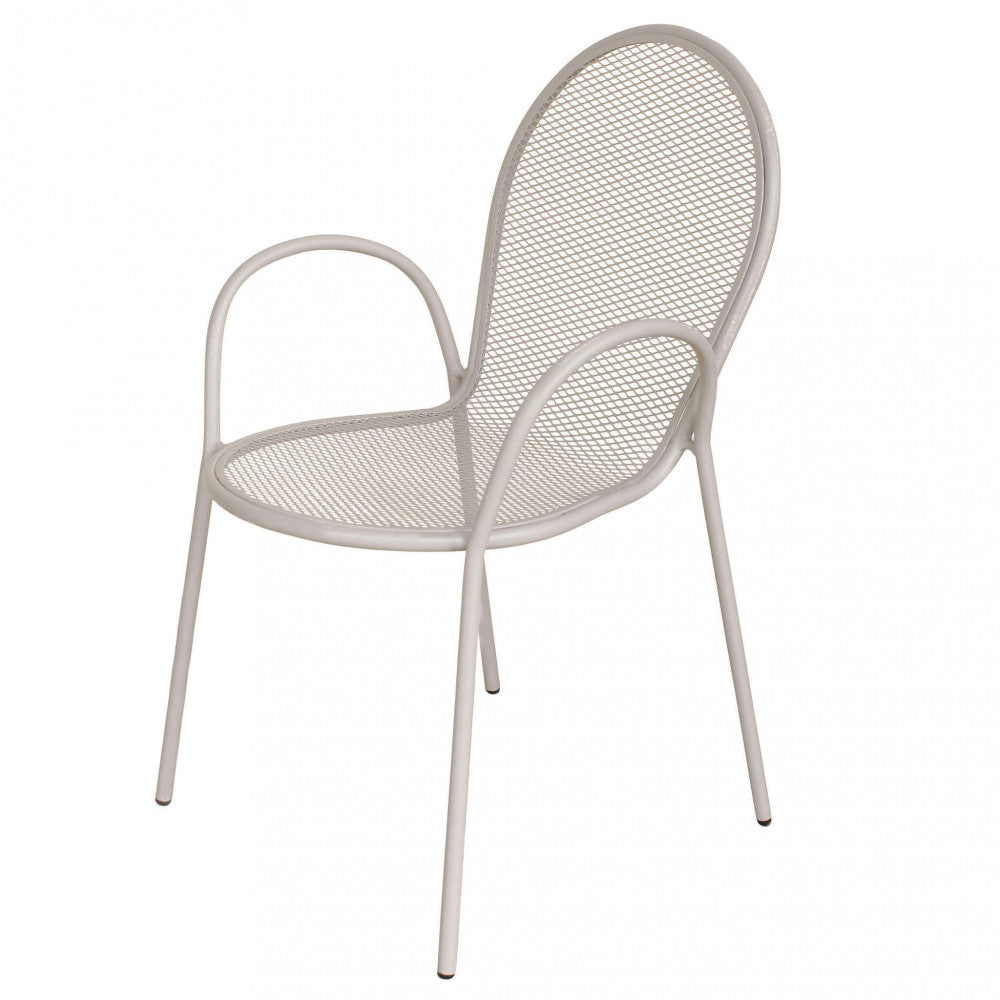 Sedia da Giardino Sheffield Impilabile 54x61x90 h cm in Acciaio Tortora