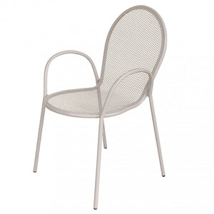 Sedia da Giardino Sheffield Impilabile 54x61x90 h cm in Acciaio Tortora