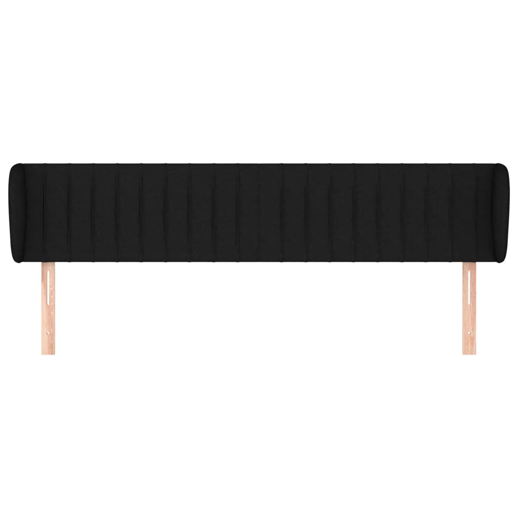 Testiera ad Orecchio-Testata con Orecchie Nera 163x23x78/88 cm in Tessuto 295271