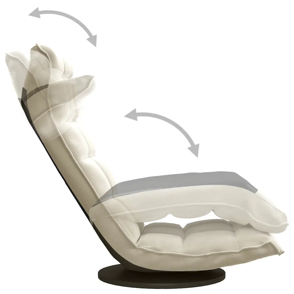 Sedia da Pavimento Girevole Crema in Velluto CFW6893124