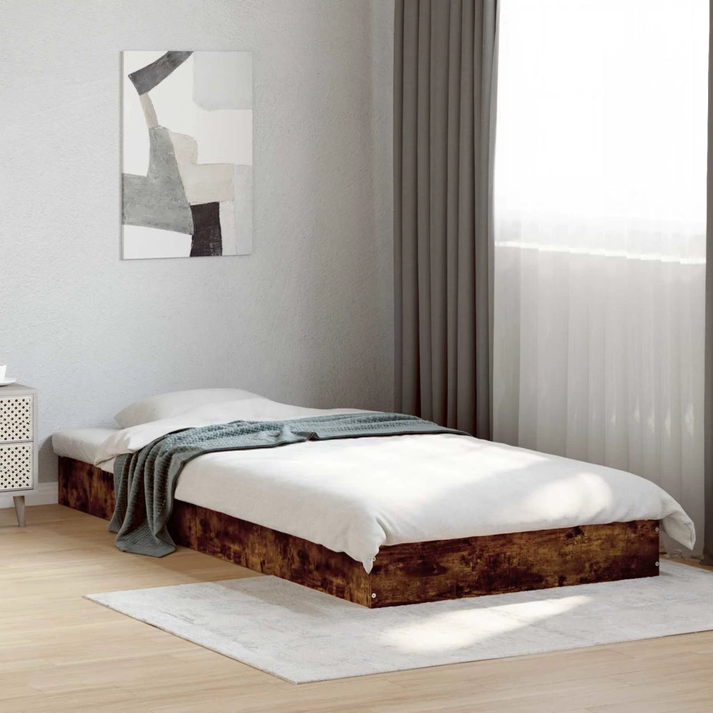 Struttura letto a pavimento Rovere Fumo 80 x 200 cm 8009077