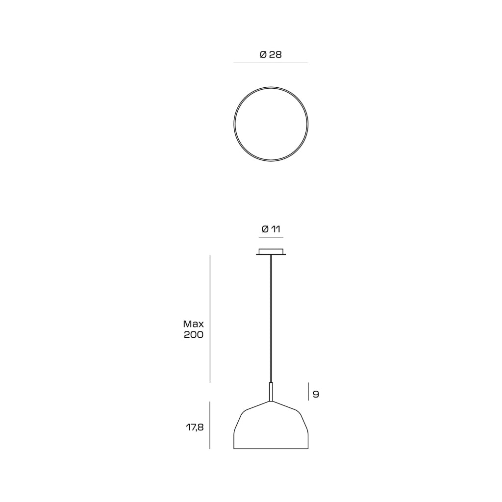 MUG LAMPADARIO A SOSPENSIONE 1 LUCE PICCOLA IN METALLO CREMA ATTACCO E27 D.28CM