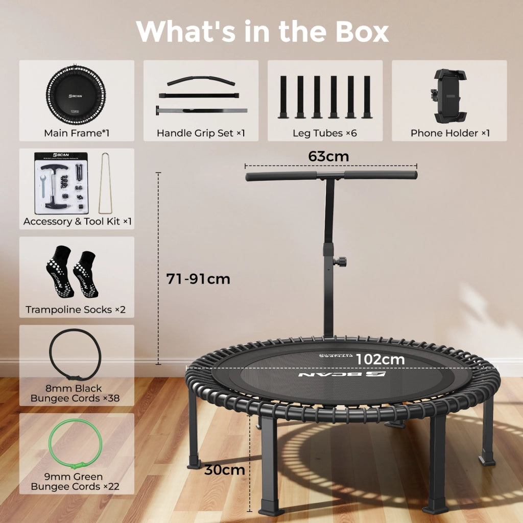 Trampolino da Fitness ¨C zephmum ¨C Grigio, Polipropilene, 101.6x101.6 cm