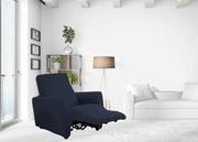 Copripoltrona Reclinabile Elasticizzato Antimacchia Magic Tinta Unita Blu Poltrona Relax Idrorepellente