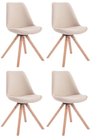 Set di 4 sedie per visitatori Toulouse Fabric Square crema,natura