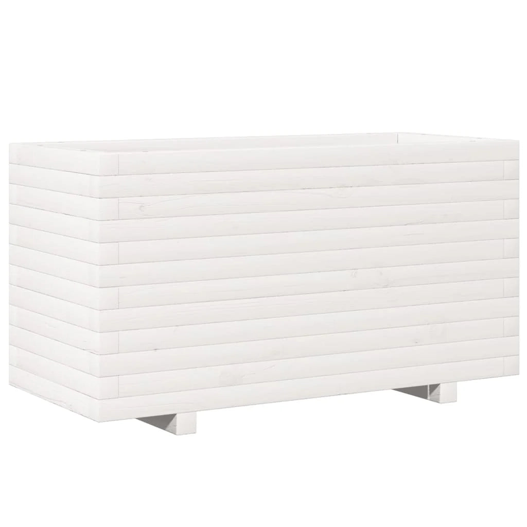 Fioriera rialzata per piante fiori patio giardino 90 x 40 x 49,5 cm legno di pino massiccio bianco 02_0037987