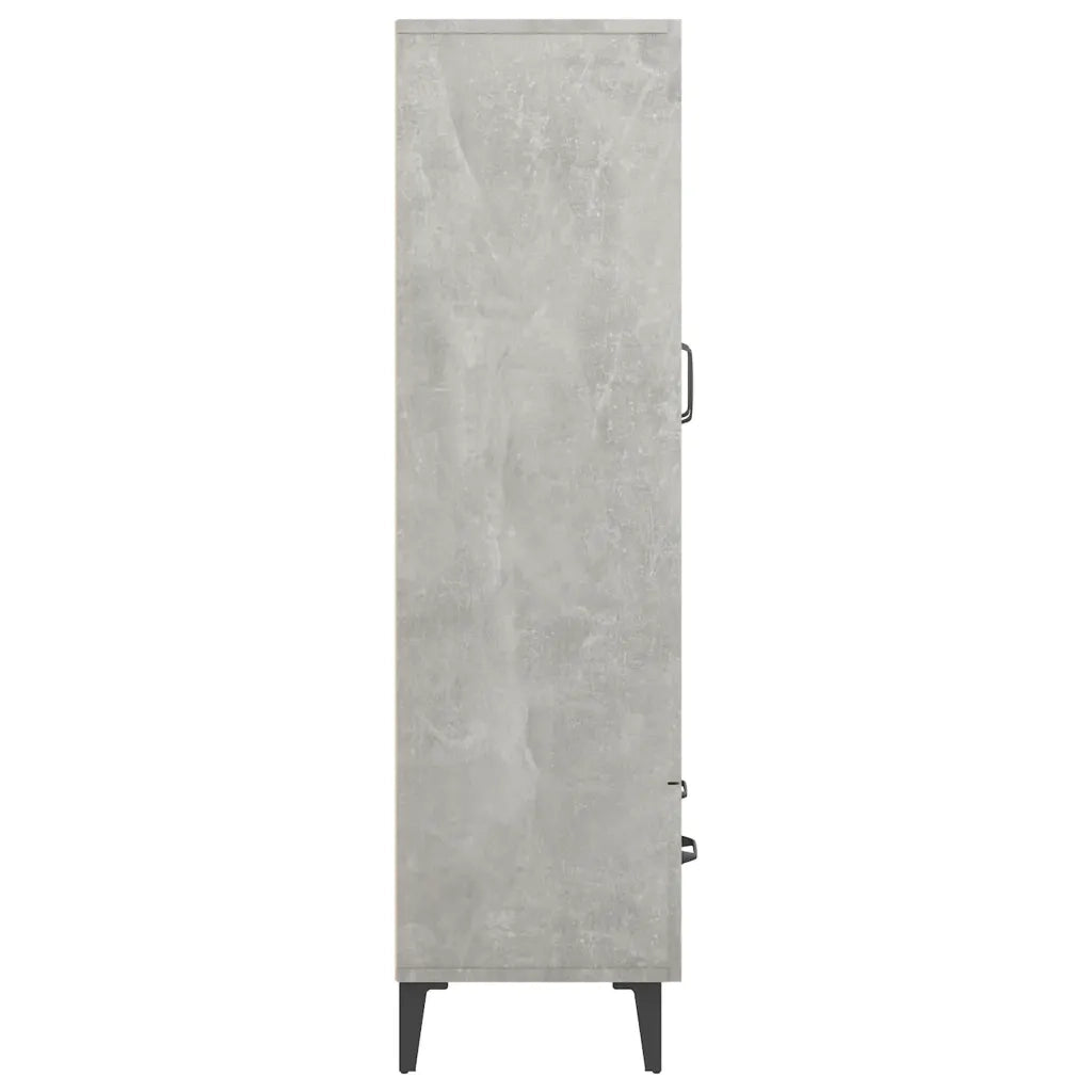 Credenza-Buffet-Armadio da cucina Grigio Cemento 70x31x115 cm in Legno Multistrato 876530