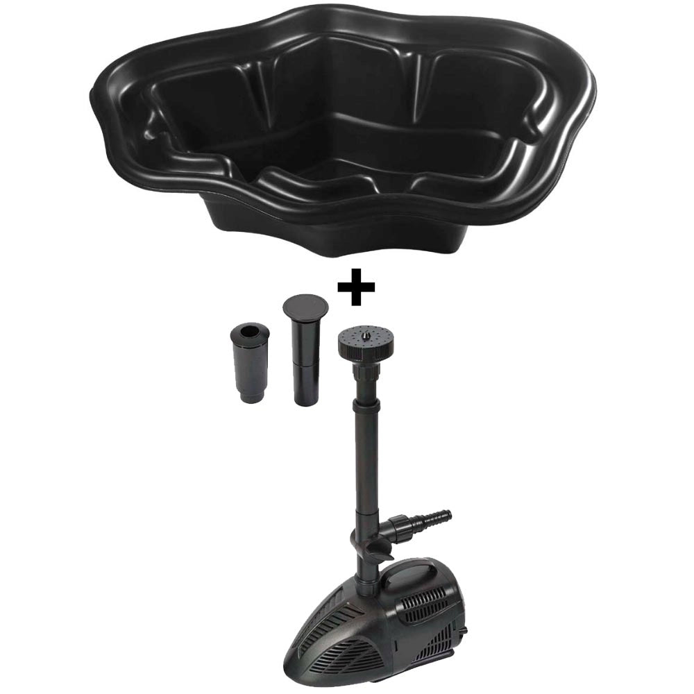 Set laghetto per giardino kawai da 500 lt + pompa per laghetto vx 1500 litri/h laghetto magic