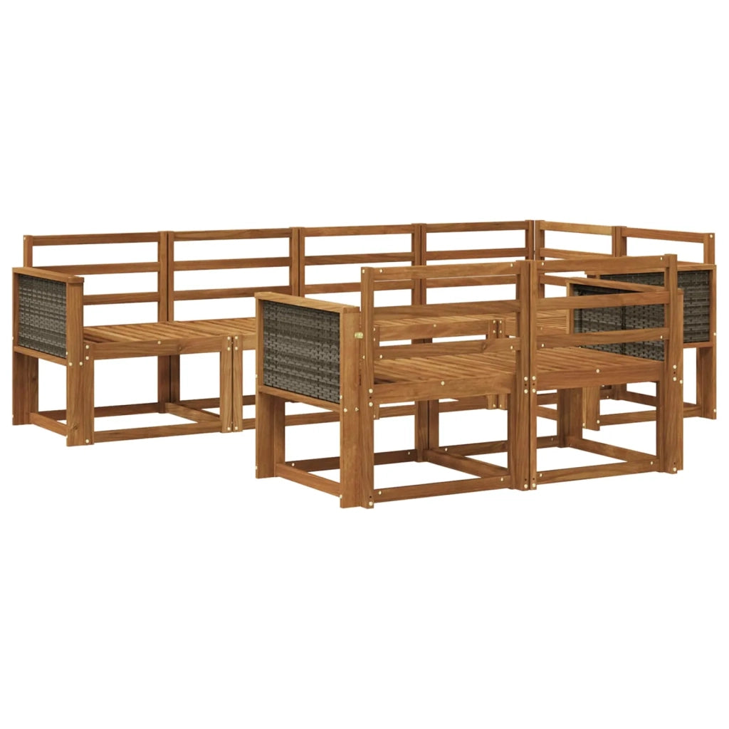 Set di divani da esterno 7 pcs Naturale