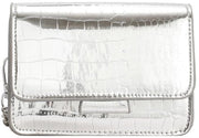 Borsa Donna Mini Portafoglio Realizzato in PU di Alta Qualità Stile Quadrato Tendenza Accessorio per Feste Serali e Abbigliamento Uomo e Donna (Argento)