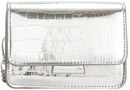 Borsa Donna Mini Portafoglio Realizzato in PU di Alta Qualità Stile Quadrato Tendenza Accessorio per Feste Serali e Abbigliamento Uomo e Donna (Argento)