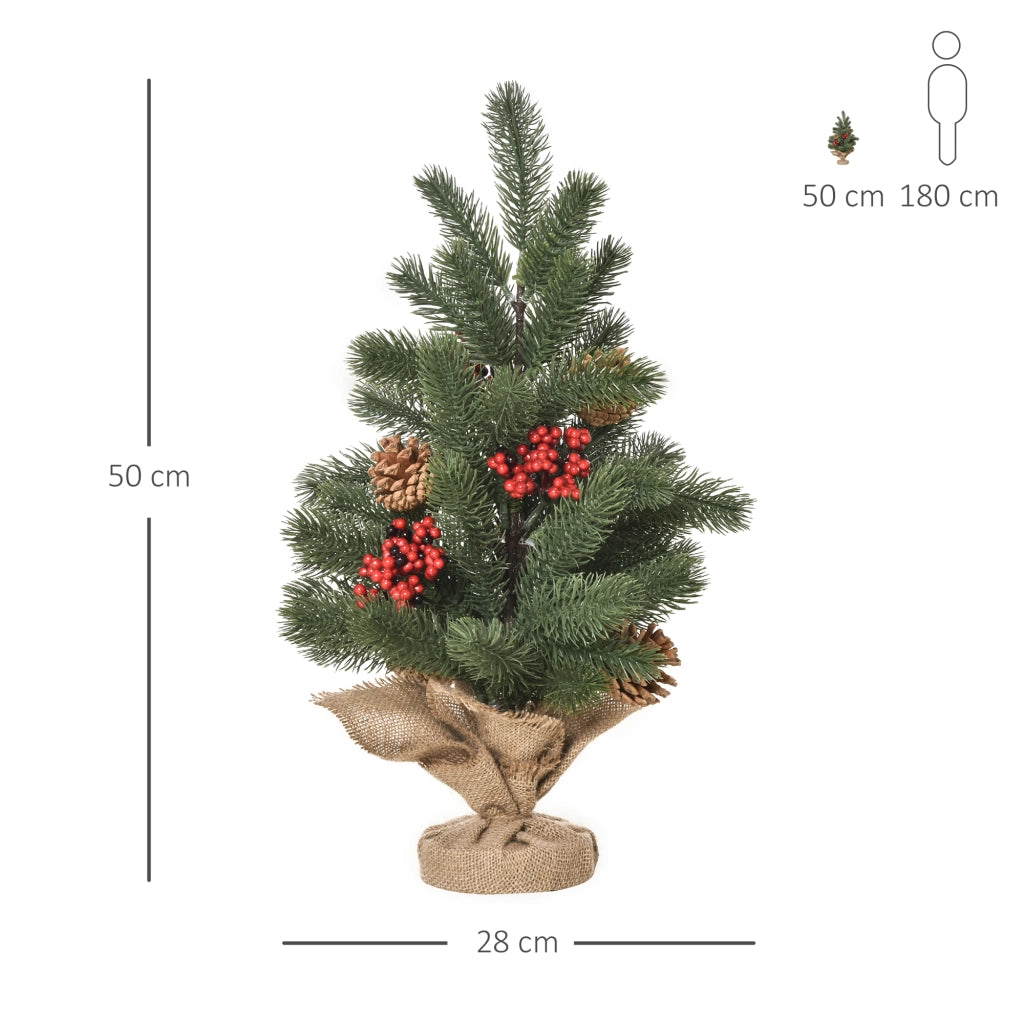 Albero di Natale Decorazione ¨C Zephmum ¨C Verde Rosso 50cm
