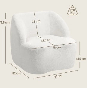 Divano moderno in poliestere color crema