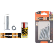 Trade Shop - Set 6 Pezzi Viti Vite Testa A Croce Piatta 6 X 50 Mm Con Dado Esagonale M6 90946 -