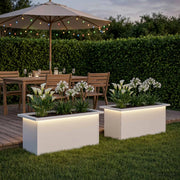 Fioriera da giardino con LED 2 pz Bianco 30 x 60 x 30 cm 8008087