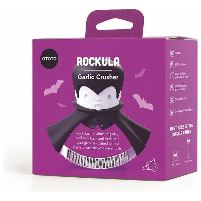 Ototo Design OT957 Rockula Spremiaglio da tavolo in Plastica e Acciaio inox con Manico in Plastica Appendibile Lavabile in Lavastoviglie BPA Free colore Nero Bianco