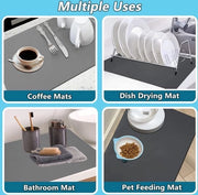 Due pezzi di asciugamano per afdruip in cucina 40 x 30 cm asciugamano per afdruip in cucina per macchina del caffè, asciugamano per piano di lavoro, bar (nero e grigio)