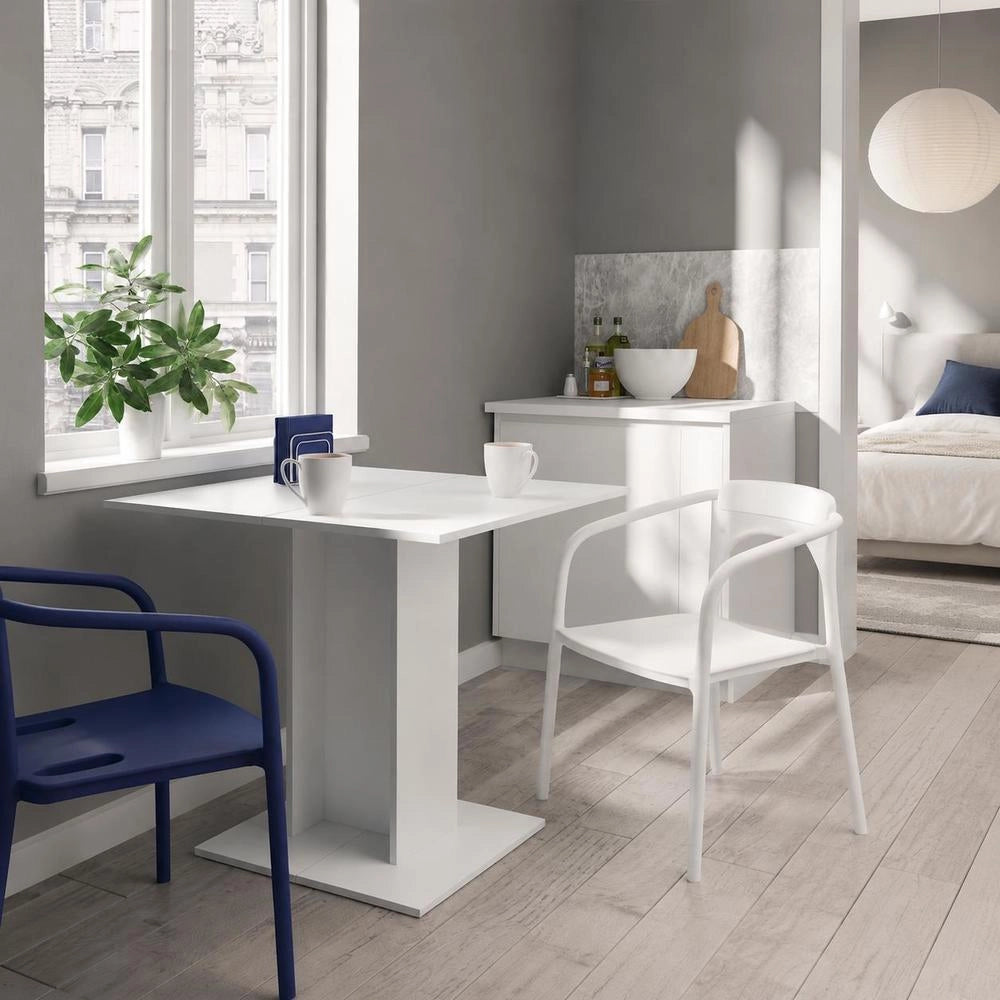 Dining Table White 80x80x75 Cm Wood Composite