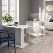 Dining Table White 80x80x75 Cm Wood Composite