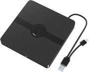 Esterno lettore e masterizzatore DVD con interfaccia USB 3.0 e USB-C; lettore DVD compatibile con laptop e desktop.