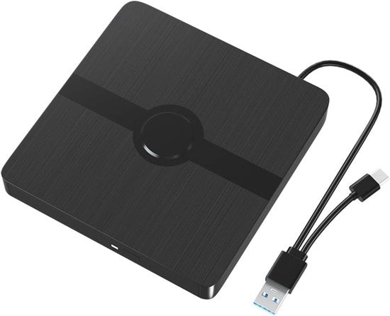 Esterno lettore e masterizzatore DVD con interfaccia USB 3.0 e USB-C; lettore DVD compatibile con laptop e desktop.