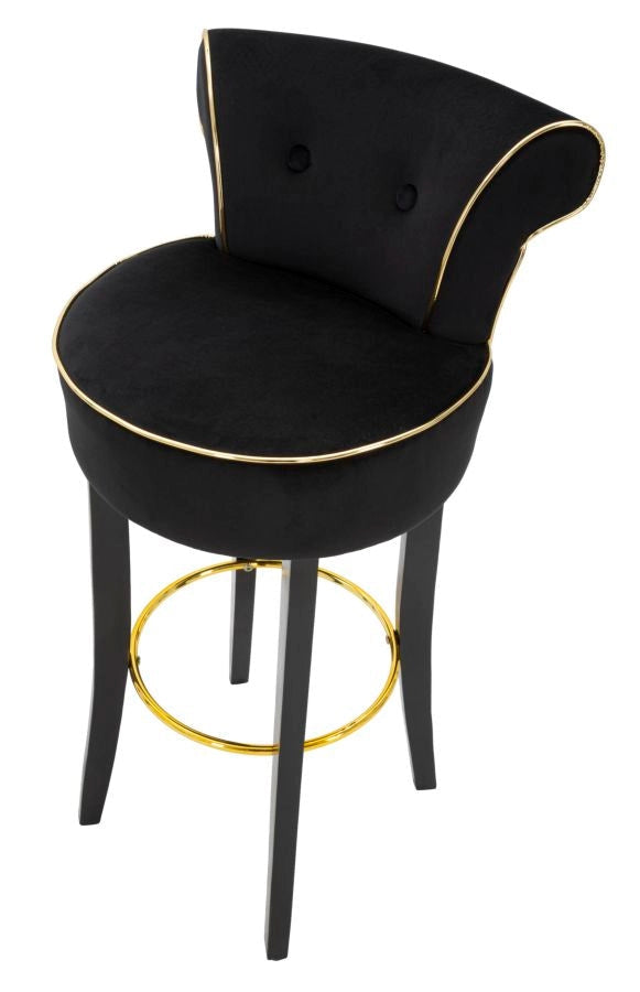 Sgabello Bar Luxy Nero 46x48x96 cm in Legno e Plastica