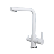 FELIX| Rubinetto per acqua potabile premium a 3 vie bianco opaco | miscelatore da cucina ad osmosi in acciaio inossidabile|Filtro 3 connessioni gastro