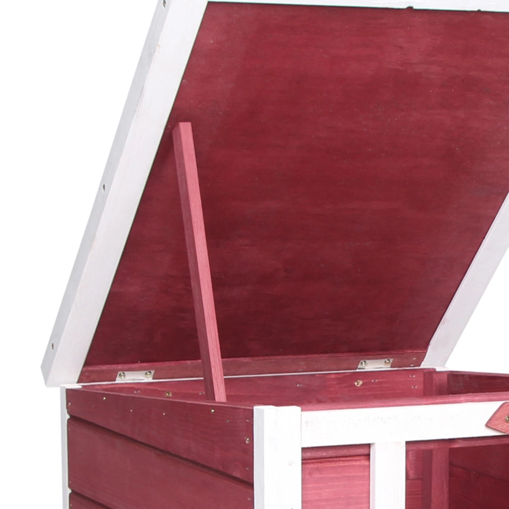 Conigliera in Legno con Tetto Apribile ¨C Zephmum ¨C Rosso 51x42x43 cm