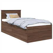 Letto singolo | Letto per adulti | Struttura del letto con testiera Rovere Marrone 75 x 190 cm