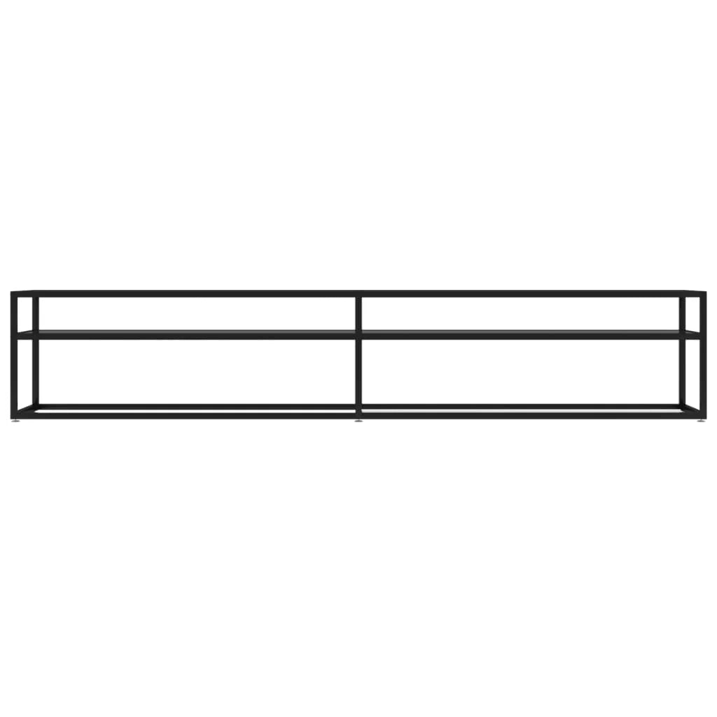 Mobile TV multimediale scaffale TV mobile TV sala da pranzo soggiorno camera da letto 220 x 40 x 40,5 cm vetro temperato nero 02_0026114