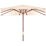 SUN TOP OMBRELLONE CON PALO IN LEGNO E APERTURA A CARRUCOLA 3 X 3 MT BEIGE