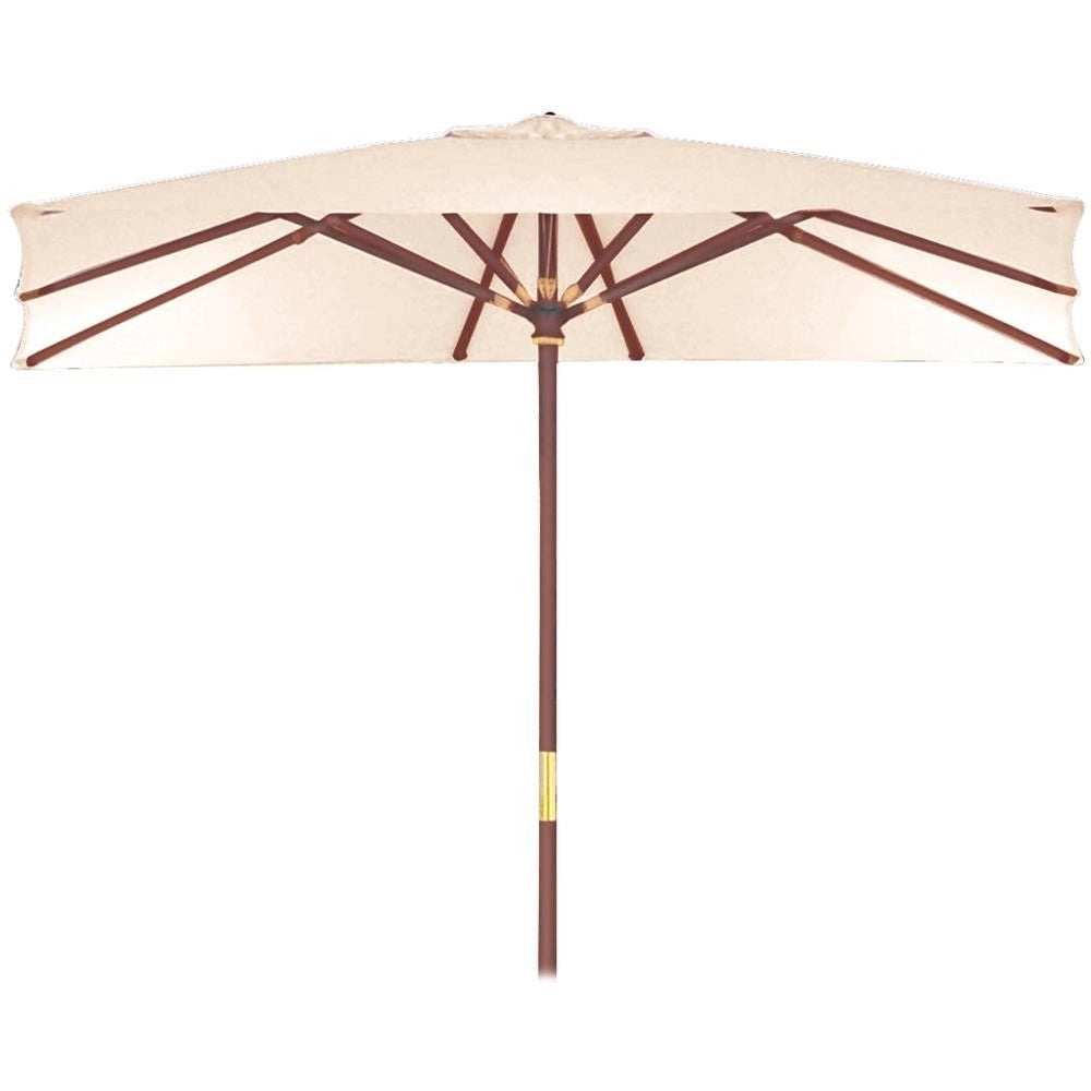 SUN TOP OMBRELLONE CON PALO IN LEGNO E APERTURA A CARRUCOLA 3 X 3 MT BEIGE