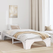 Letto Bianco Legno 90 x 190 cm Minimalista Struttura Letto