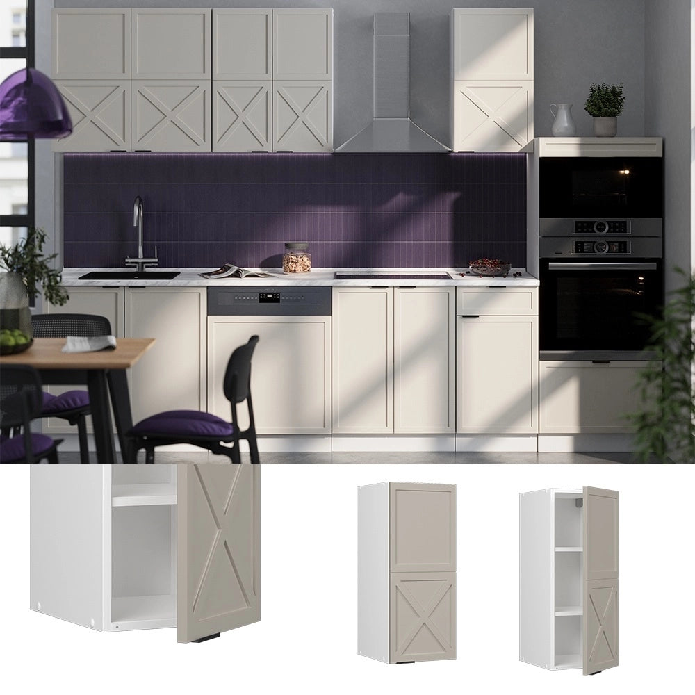 Pensile da cucina Fame-Line GrigioBeige/Bianco 30 cm Vicco