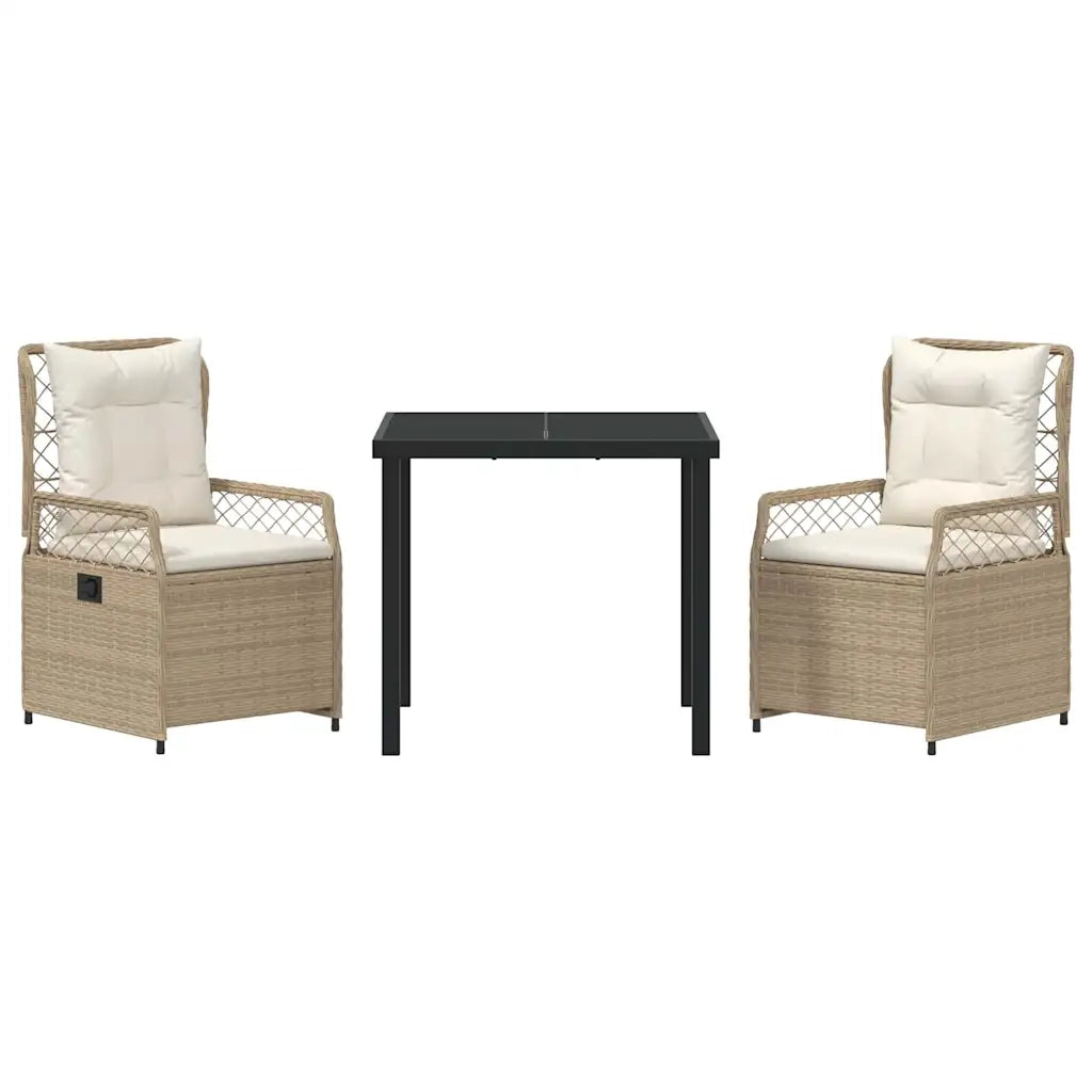 Set da Pranzo per Giardino 3 pcs Beige e Bianco Crema 3381009