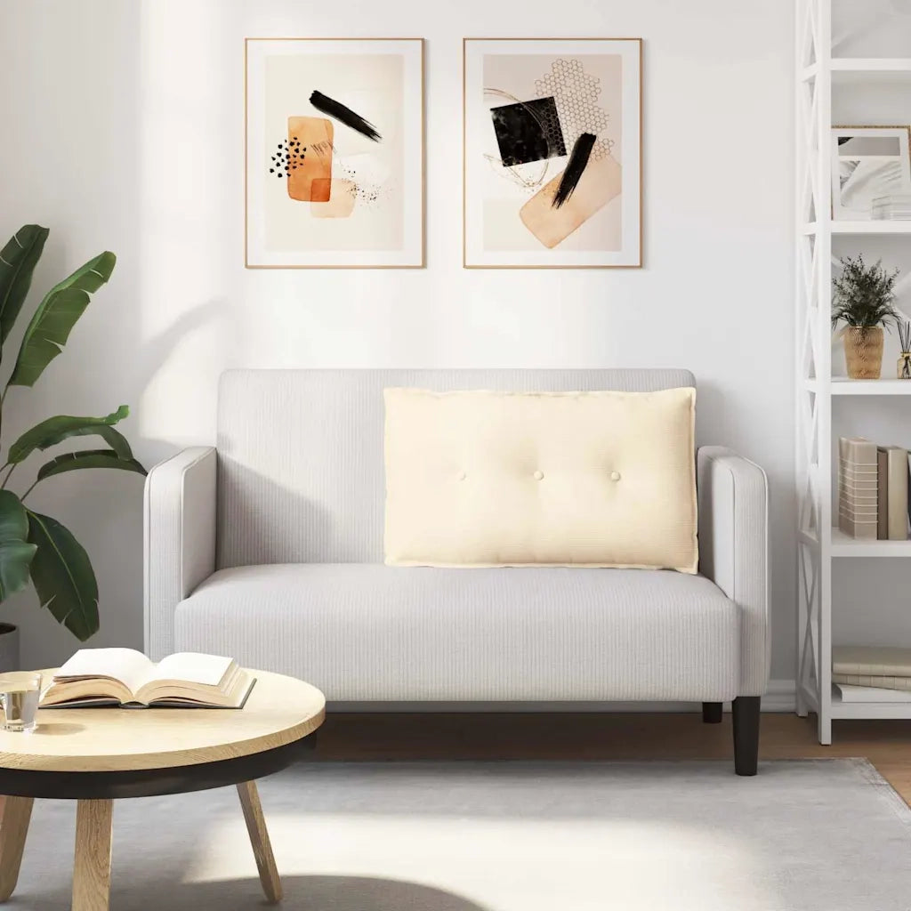 Cuscino per Schiena | Cuscino dorsale Crema 80 x 50 cm Tessuto in Cords