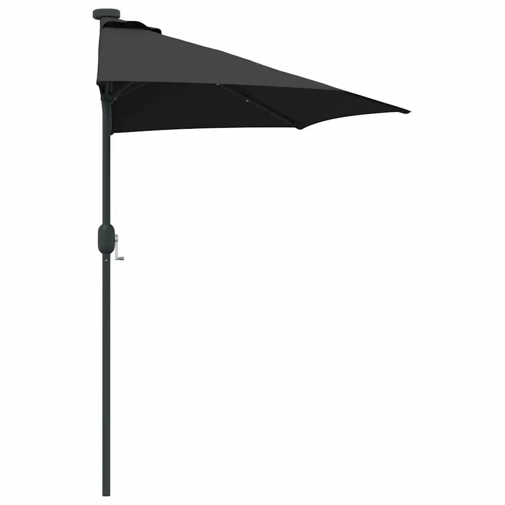 Ombrello da giardino-Ombrellone da spiaggia Nero 294 x 150 x 223 cm
