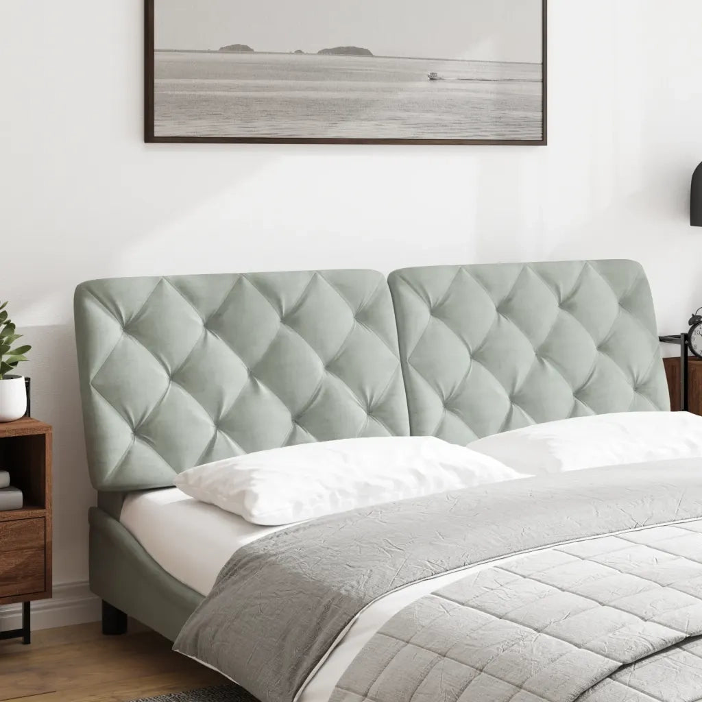 Cuscino Testiera Grigio Chiaro 160 cm in Velluto CFW6460718